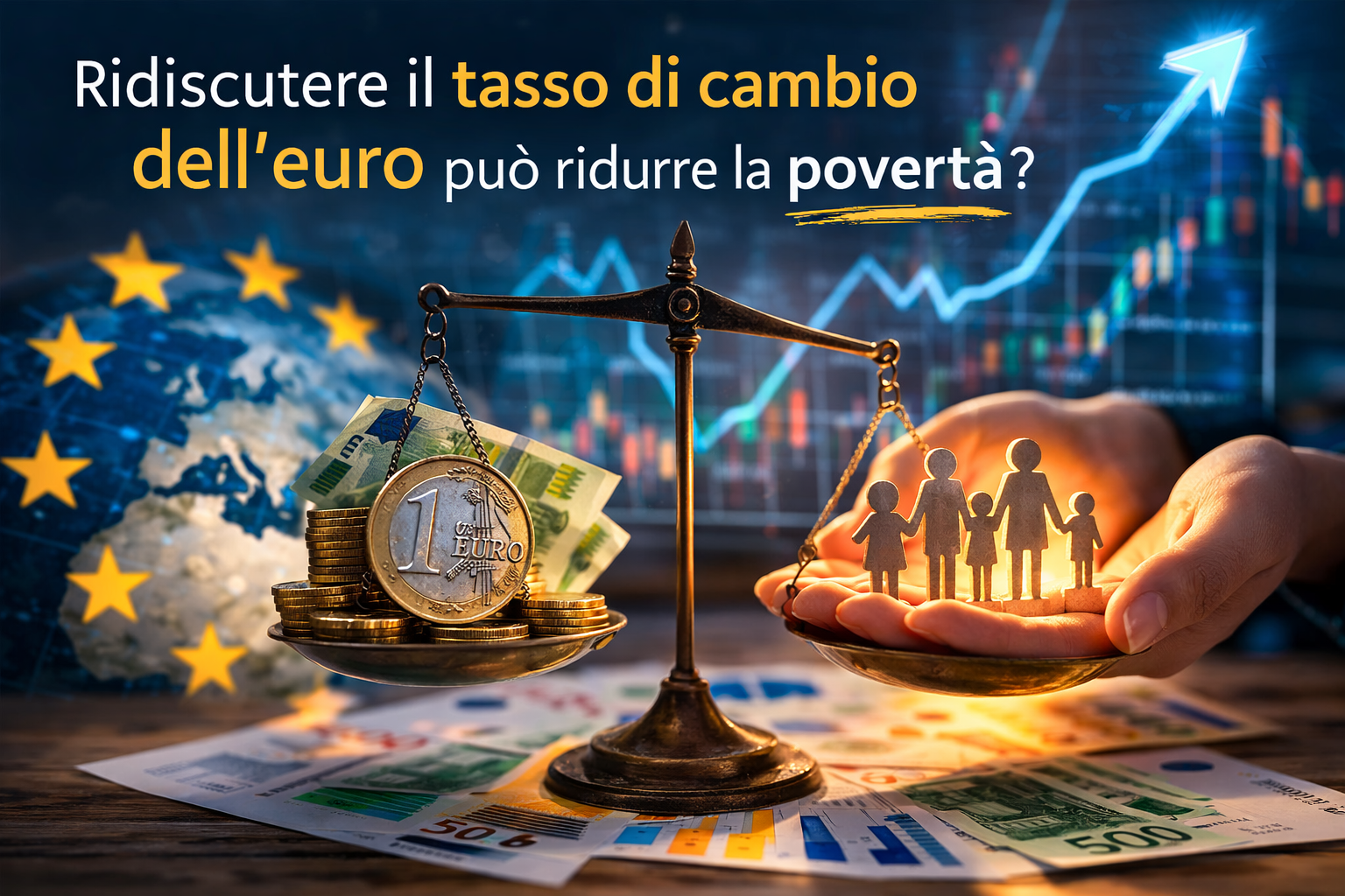 Il dibattito sul tasso di cambio dell’euro torna spesso al centro dell’attenzione quando si parla di crescita, salari e disagio sociale. Ma il rapporto tra valuta e povertà è più complesso di quanto sembri: ogni variazione del cambio può generare benefici per alcuni settori e costi per altri.